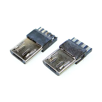  100 kos/veliko 4p/5p Priključek Mikro USB Priključek USB Moški Konektorji Rep