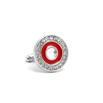  Kristalno zapestne gumbe, poslovni človek Rojstni dan, Poročno darilo manšetni črnega in rdečega emajl gumb francoski Majica Cufflink za fanta