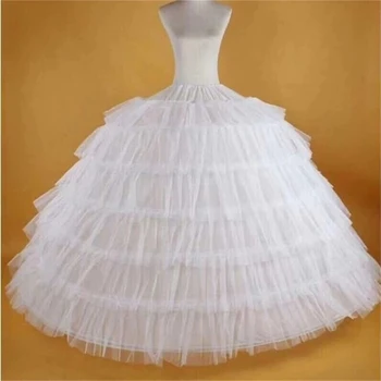  Visoko Kakovostna Bela 6 Obroče Petticoat Crinoline Slip Underskirt Za Poroko, Maturantski Ples Poročne Obleke Lolita