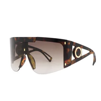  Blagovne znamke Prevelik Enem Kosu sončna Očala Italija Design, Big Rimless sončna Očala za Ženske, Moške Oči Zaščito Ščit Očala Gradient