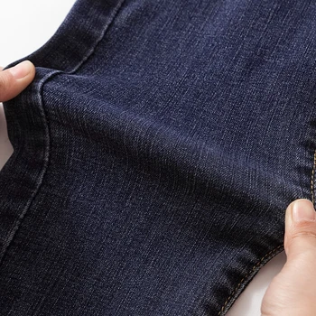  Temno Modra Skinny Jeans Ženska 2020 Novo Prispeli Visoko Elastični Pas Gumb Jean Ženski Korejski Traper Slog Svinčnik Hlače Ženske