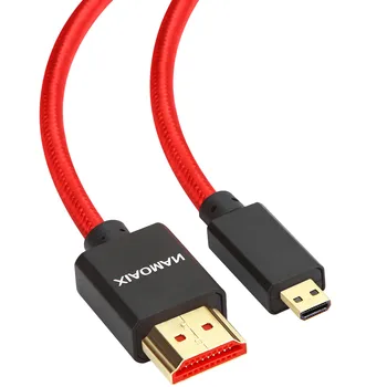  Micro HDMI na HDMI High Speed pozlačeni Moški Moški Podpora Ethernet 3D, 4K LOKA za Kamero GoPro HDTV XBox Mobilni Telefon