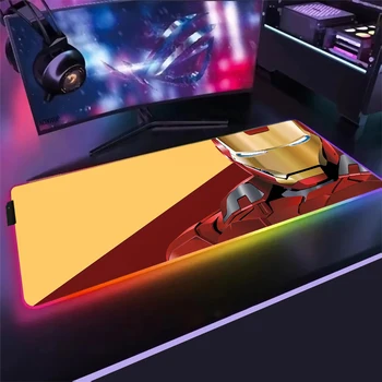  Iron Man RGB Mouse Pad Velike PC Gaming Mouse Pad Igralec Računalnik Mat XXL Mousepad Desk Mat Ozadja Preproga Za Tipkovnico Mause