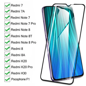  9D Zaslon Zaščitna Stekla Na Redmi 8 8A 7 7A K20 K30 Za Xiaomi Pocophone F1 Redmi Opomba 8 8T 7 Pro Kaljeno Steklo Film Primeru